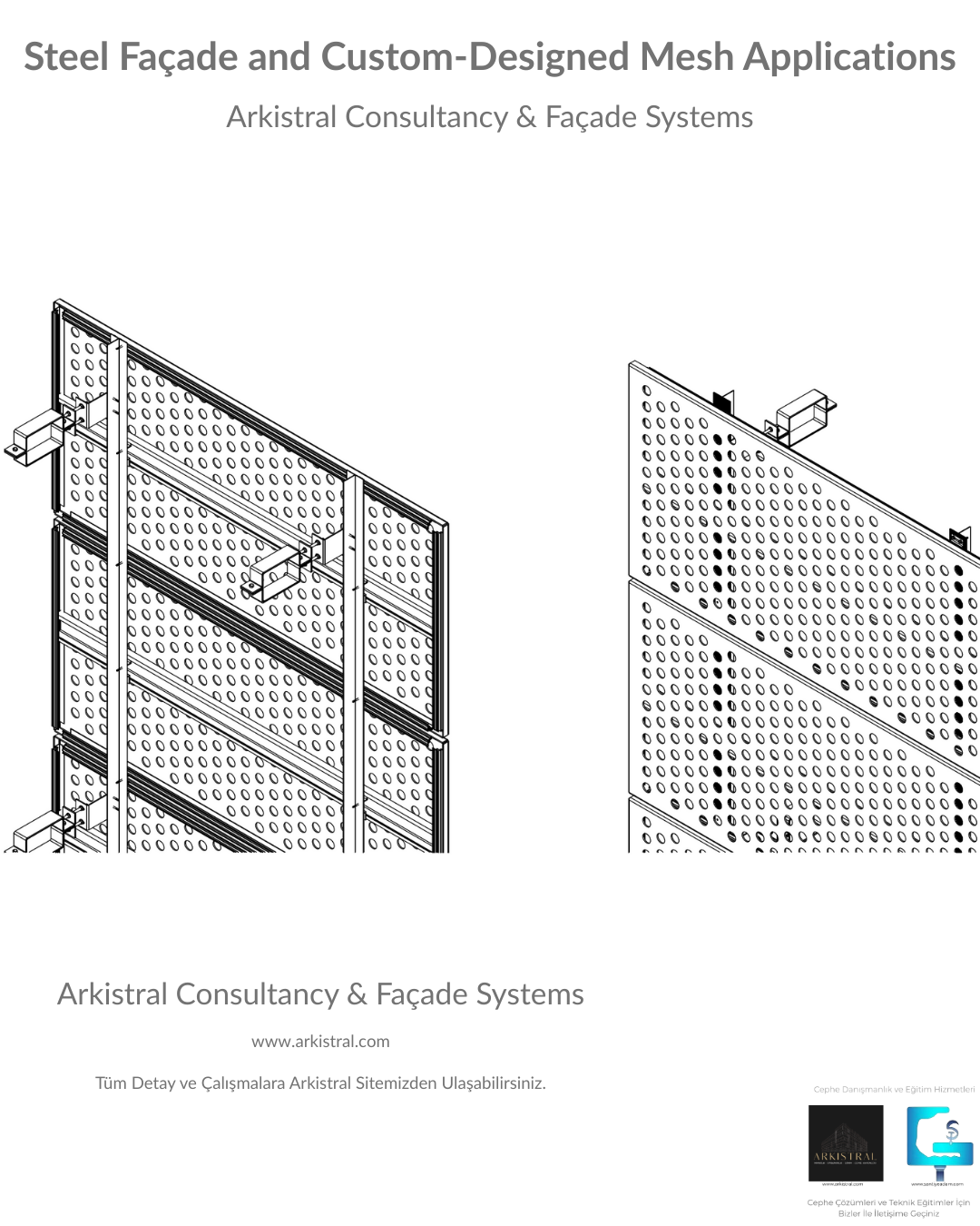 Steel Façade and Custom Mesh Panel Detail