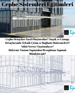 Cephe Sistemlerinde Saçak ve canopy detayları